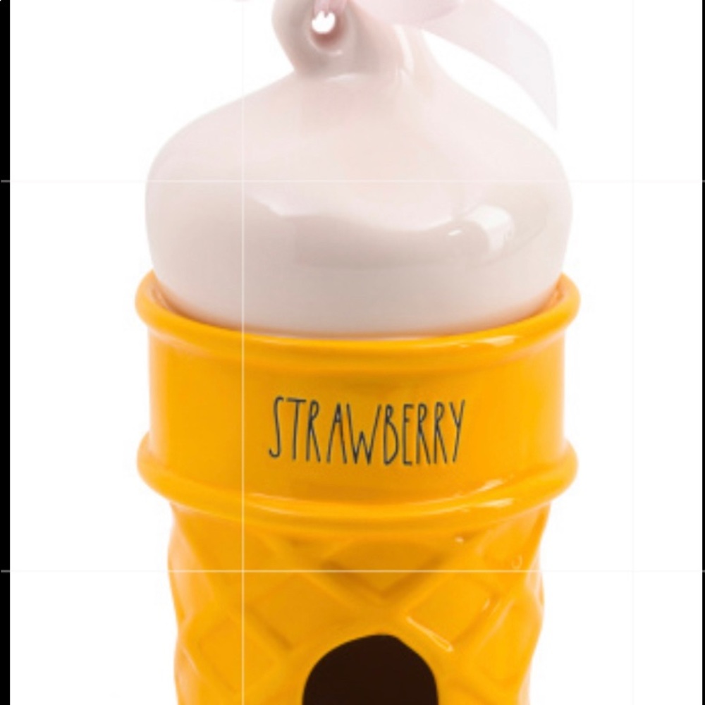 Rae Dunn Strawberry Ice Cream Cone Birdhouse